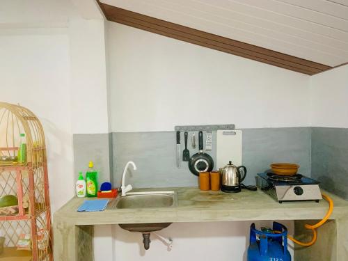 Fully equipped private kitchen with oven fridge and kitchenette for self-catering